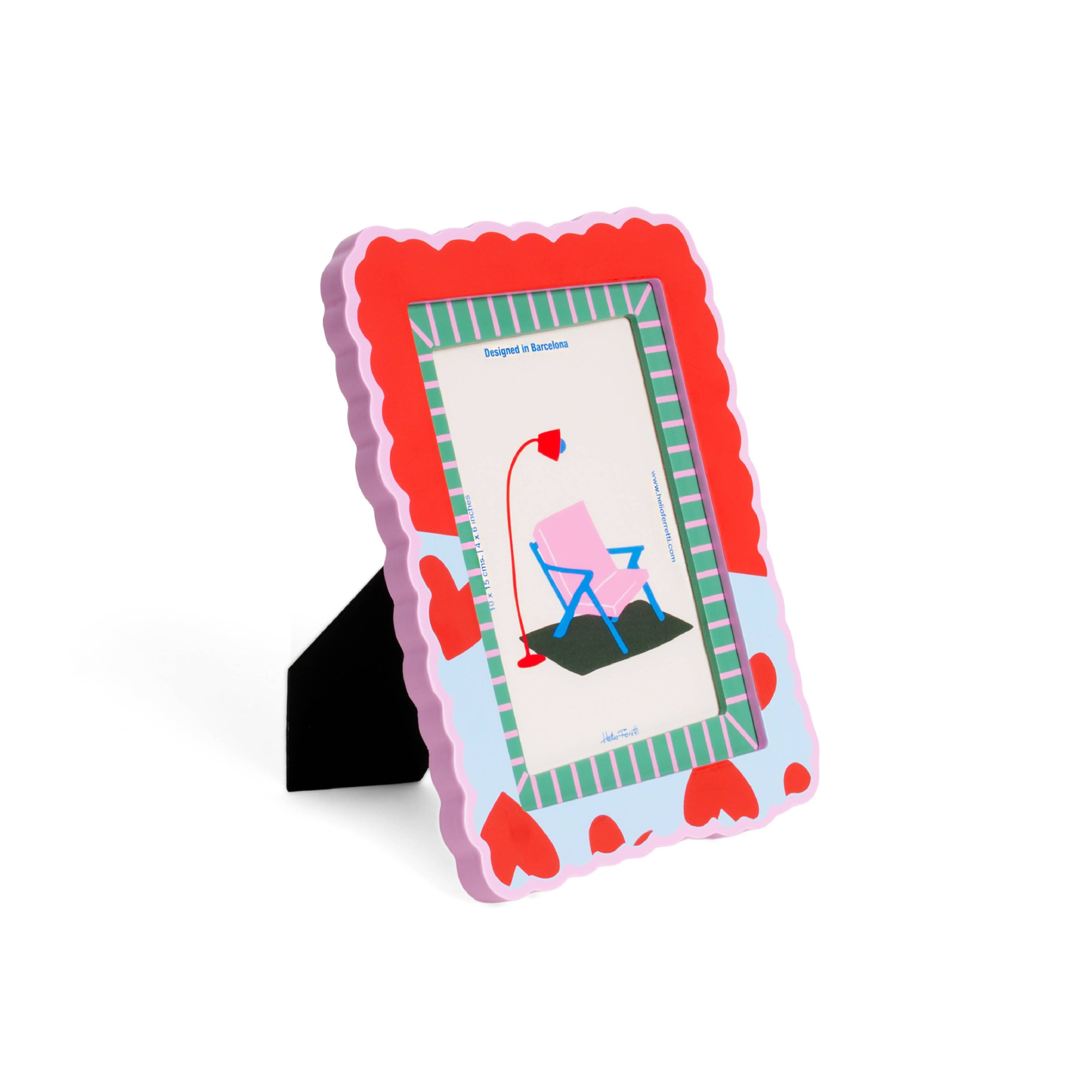 Decorative picture frame with a colorful design on a white background