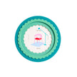 Green frilled photo frame on a white background