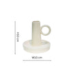 Bowen Ceramic Dinner Candle Holder With Handle - Linen - H10cm D10cm