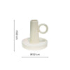 Bowen Ceramic Dinner Candle Holder With Handle - Linen - H10cm D10cm