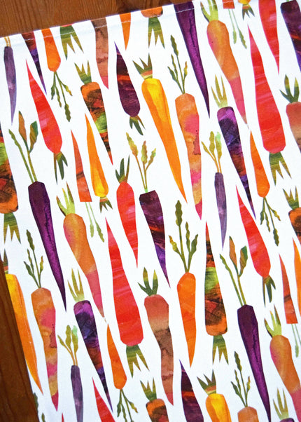 Colorful carrot pattern on a white background